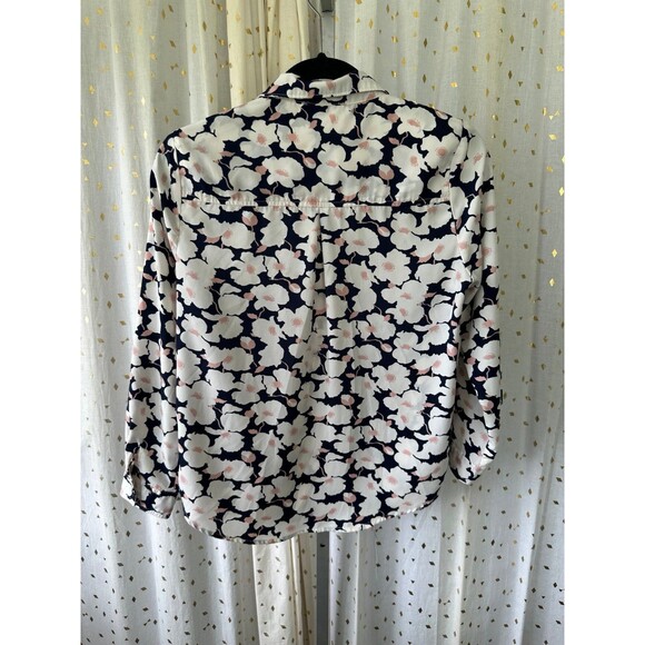 Skies Are Blue Women's Floral Girly Long Sleeves Button Down Blouse Petite S - Picture 4 of 7